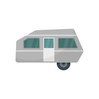 Modern camp trailer icon, flat style vector