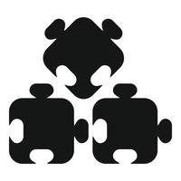 Jigsaw pieces icon, simple style vector