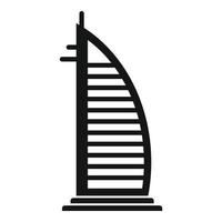 Dubai Burj Al Arab icon, simple style vector