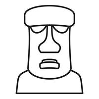 icono de cabeza moai de geología, estilo de contorno vector