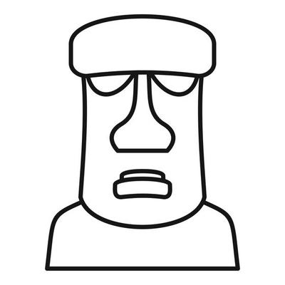 Free Moai Icon - Download in Colored Outline Style