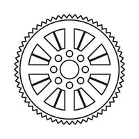 Sprocket from bike icon, outline style vector