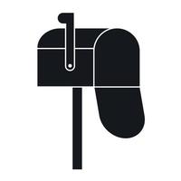 Open mailbox icon, simple style vector