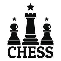 Chess solution game logo, simple style vector