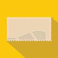 icono de sello de correos, tipo plano vector