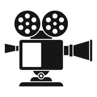 Retro video camera icon, simple style vector