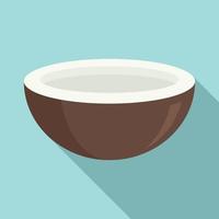 icono de jugo de coco, estilo plano vector