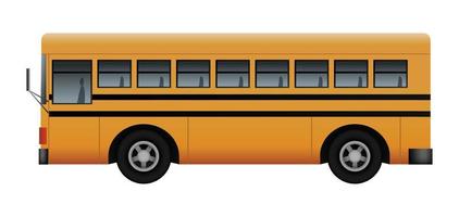 Side of modern school bus mockup, realistic style vector