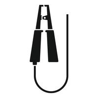 Electric car clamp icon, simple style vector