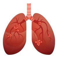 icono de pulmones fumadores, estilo de dibujos animados vector