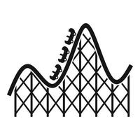 Roller coaster entertainment icon, simple style vector