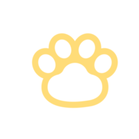 Dog and cat paws with sharp claws. cute animal footprints png