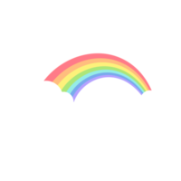 nuages dans le ciel avec un arc-en-ciel coloré à travers un pont. avec des gouttes de pluie tombant aux couleurs de l'arc-en-ciel png