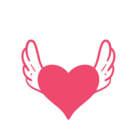 Heart with wings. Romantic valentine's day love concept. png