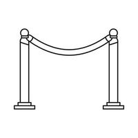 Barrier rope icon in outline style vector