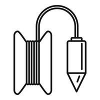 Gravity line tool icon, outline style vector