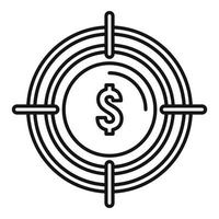 Target money remarketing icon, outline style vector