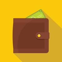 Purse pay icon, flat style vector