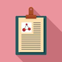 Clipboard learning physics icon, flat style vector