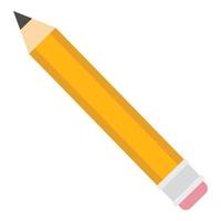 Yellow pencil icon, flat style vector