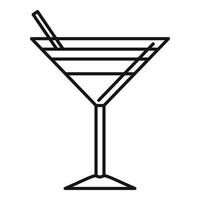 Sexy beach cocktail icon, outline style vector
