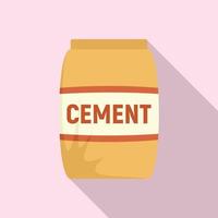 Cement sack icon, flat style vector