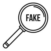 Search fake news icon, outline style vector