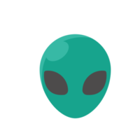 fremde Gesichter. grüne Alien-Kreatur mit großen Augen png