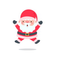 cartoon santa wearing red knitted hat for decorating Christmas greeting cards png