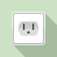 Device power socket icon, flat style vector