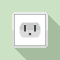 Device power socket icon, flat style vector