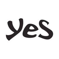 Word yes icon, simple style vector