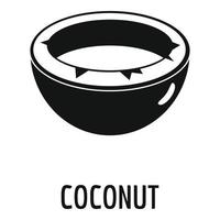 icono de coco, estilo simple. vector