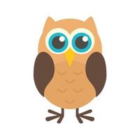 Funny owl icon, flat style vector