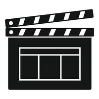 Film clapper icon, simple style vector