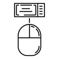 Mouse click online ticket icon, outline style vector