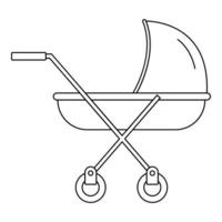 Modern baby carriage icon, outline style vector