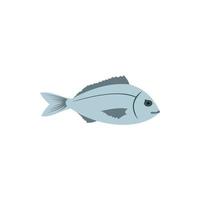 Bream fish icon in flat style vector