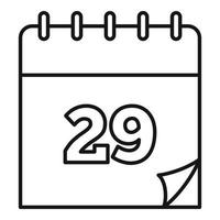 December calendar icon, outline style vector