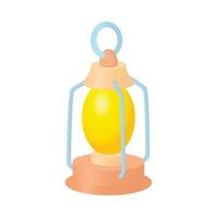 Kerosene lamp icon, cartoon style vector