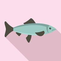 pescado fresco del icono del mar, estilo plano vector