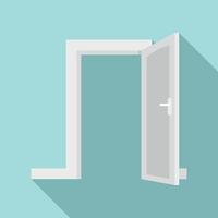 Open house door icon, flat style vector