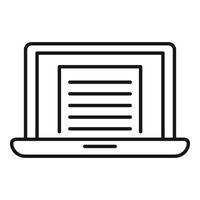 Storyteller laptop icon, outline style vector