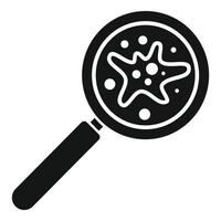 Magnifier bactery icon, simple style vector