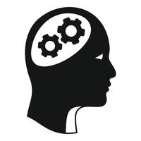 Logic brain icon, simple style vector