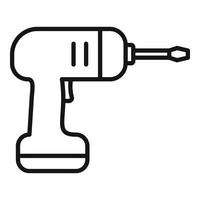 Electric hand drill icon, outline style vector