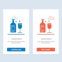 Alcohol Bar Drink Whiskey  Blue and Red Download and Buy Now web Widget Card Template vector