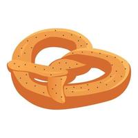 Pretzel icon, isometric style vector