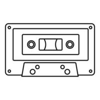 icono de casete de música, estilo de contorno vector