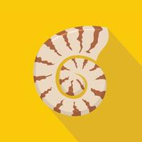 Striped shell icon, flat style vector